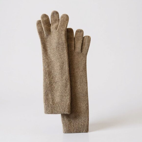 Portolano 100% Cashmere Gloves Women’s Beige Light Brown Soft Luxury Winter Warm - Picture 1 of 8